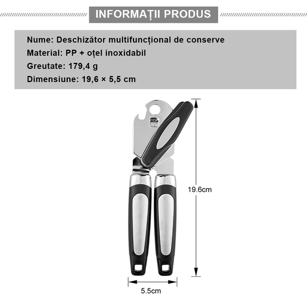 Set deschizatoare bucatarie premium – Tirbuson somelier lemn trandafir + Deschizator conserve inox multifunctional - imagine 12