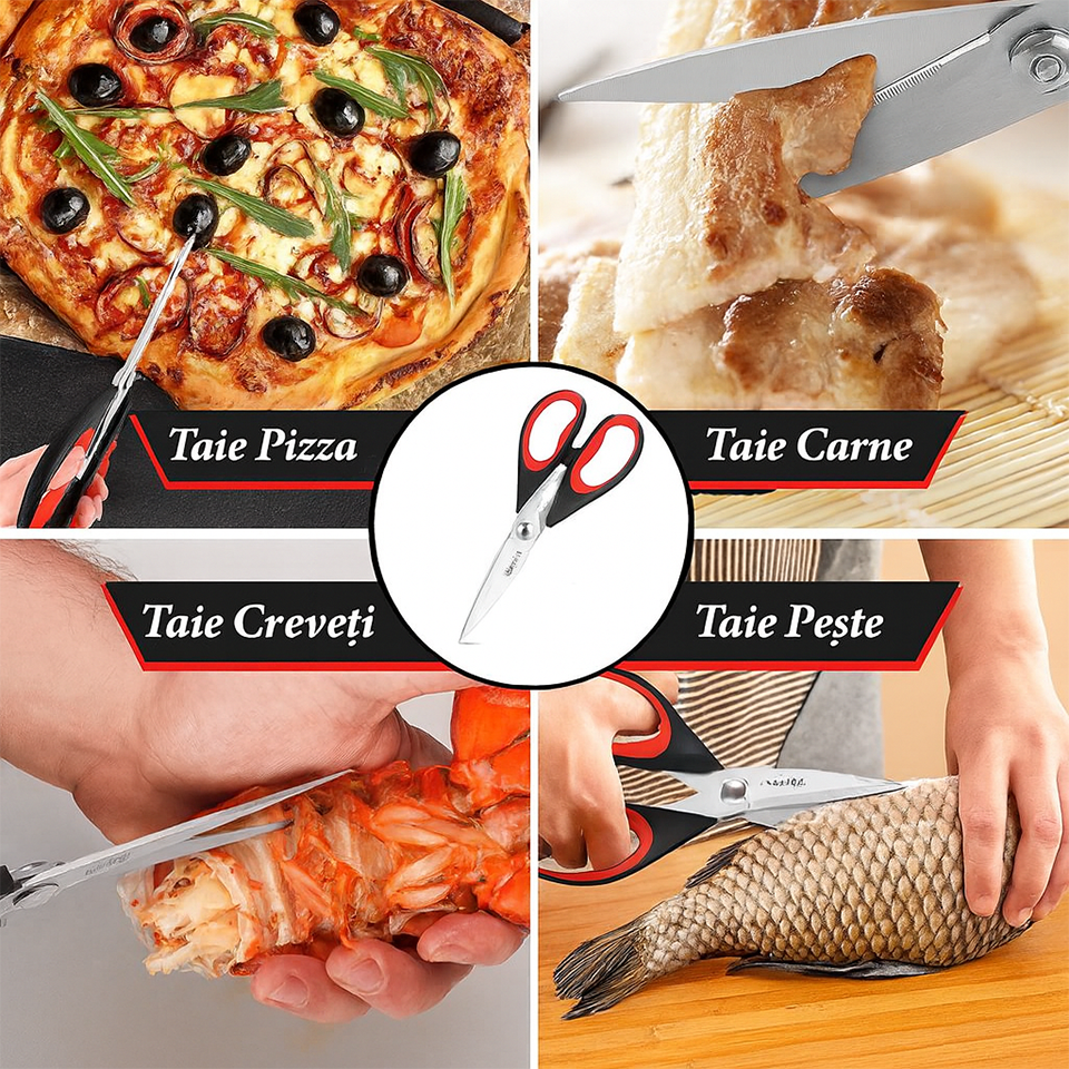Foarfeca de bucatarie si gradina, heavy duty, multifunctionala, inox, cu functie de spargere nuci, deschidere sticle - imagine 10