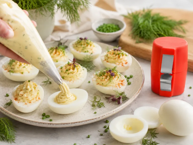 Oua umplute cu crema fina de iaurt, mustar si verdeata