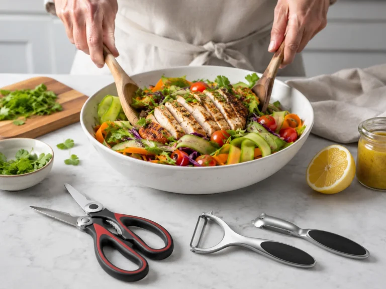 Salata crocanta de legume cu piept de pui si dressing de iaurt